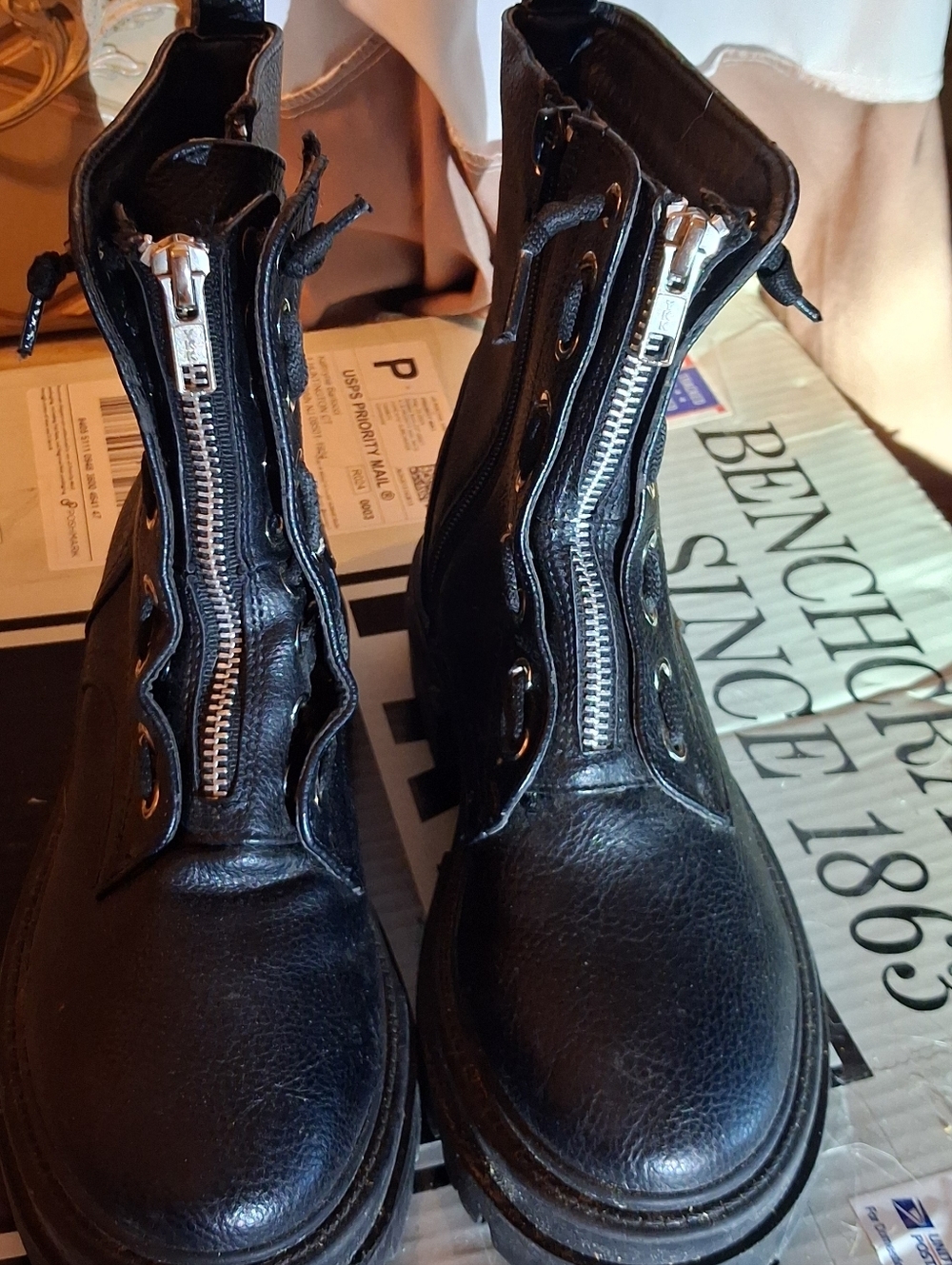 Dolce Vita Black Bootie with Subtle Silver Zippers On Front And Side SIZE 6